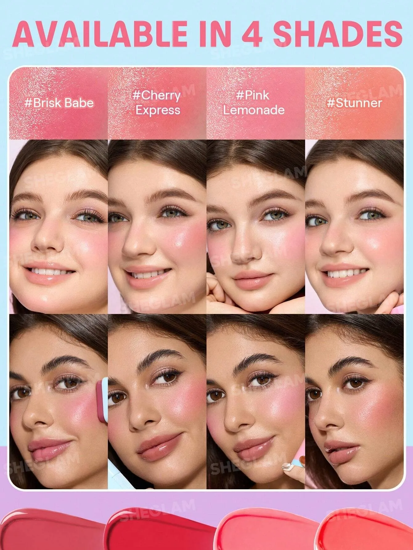 بعد از استفاده خرید رژگونه استیکی شیگلم اصل + بهترین قیمت (Glass Glow Blush Stick)